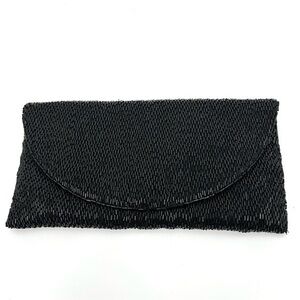 MOYNA Black Beaded Clutch EUC